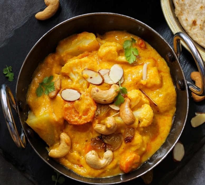 Navrattan Korma, served at India Oven Sacramento