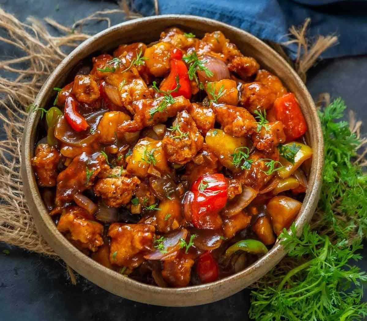 Mango Chicken, served at India Oven Sacramento