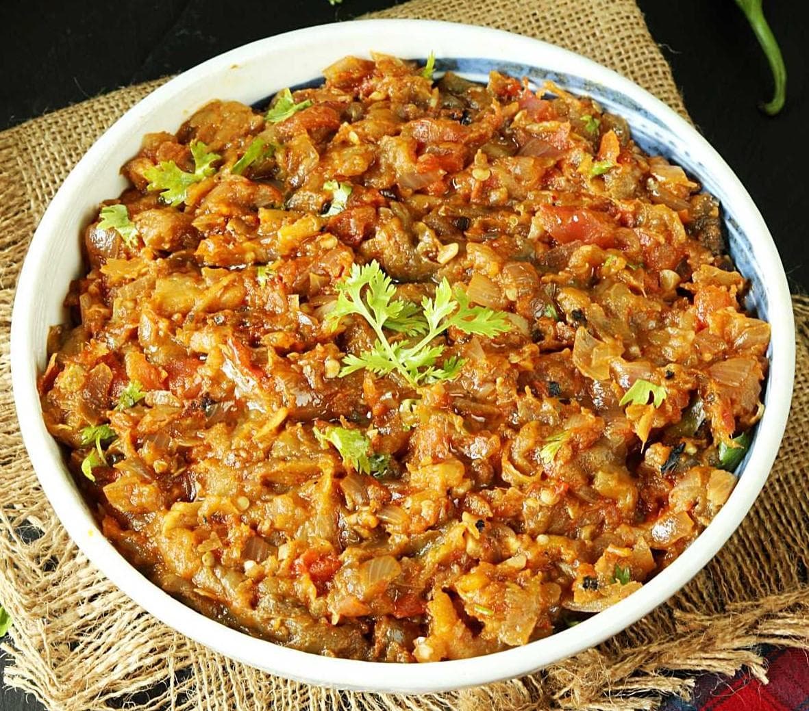 Baingan Bhurtha, served at India Oven Sacramento