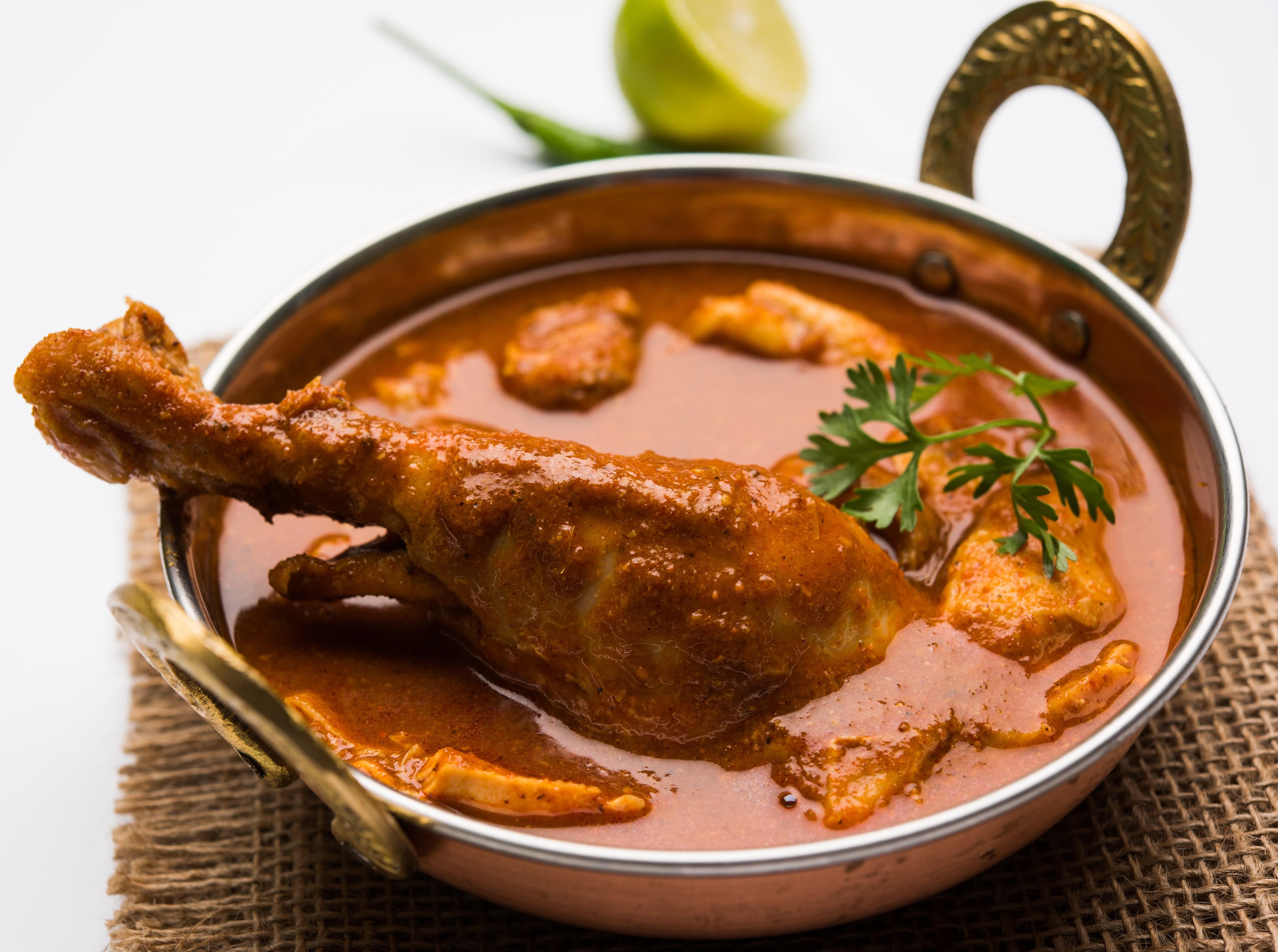Traditional Chicken Curry(no cream), served at India Oven Sacramento