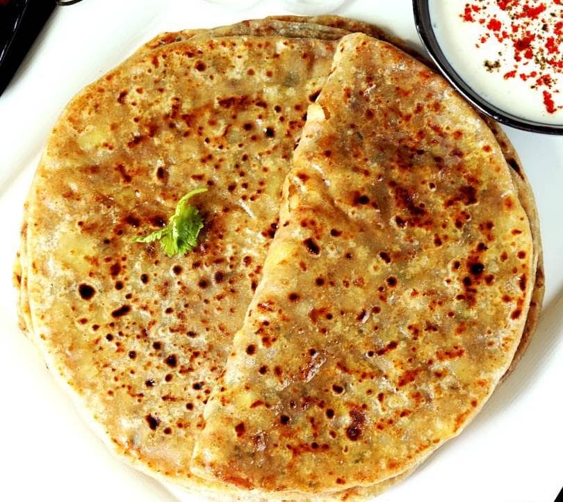 Aloo Paratha(raita), served at India Oven Sacramento