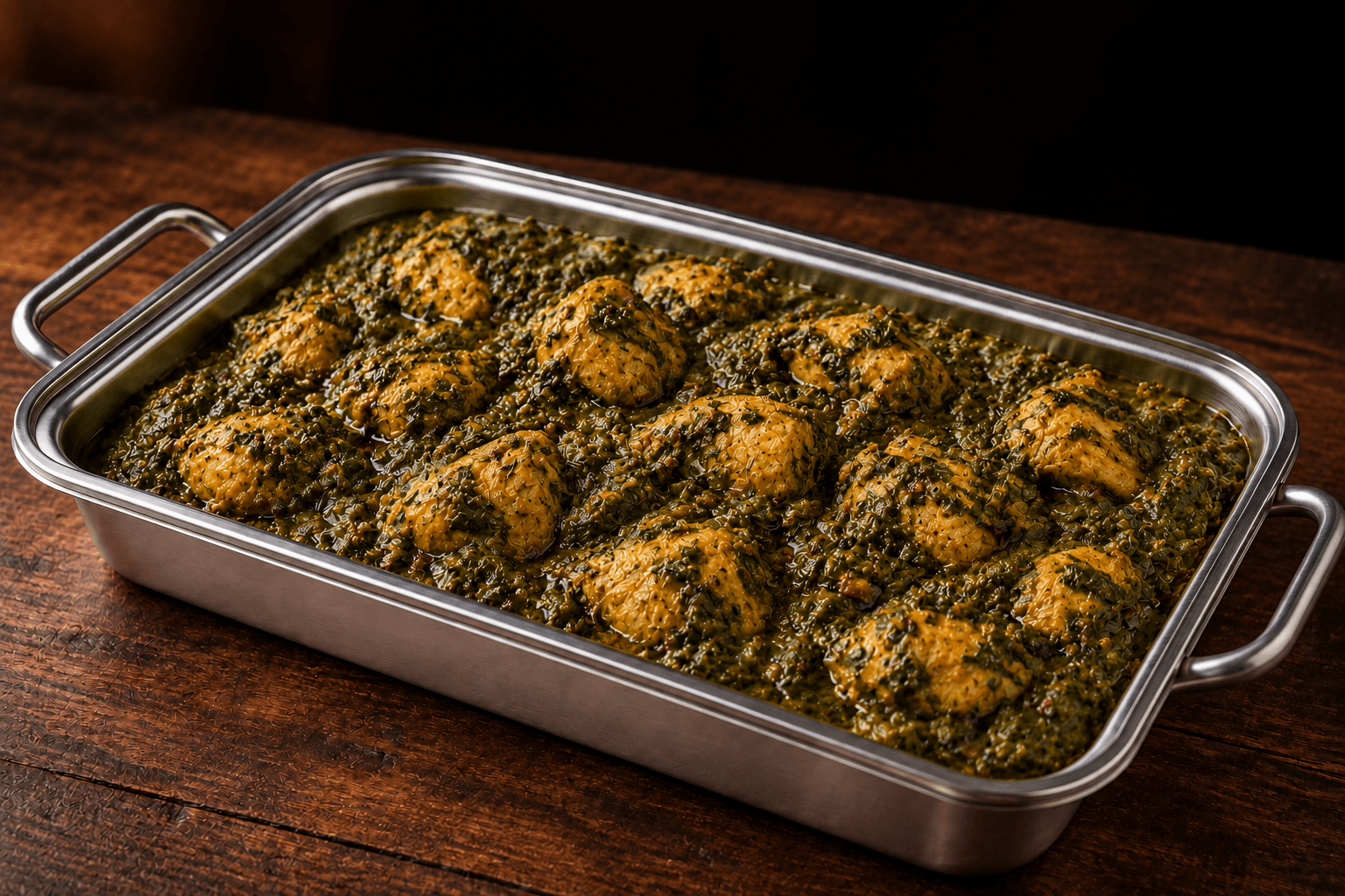 Chicken Saag Tray, party tray catering selection at India Oven in Grass Valley