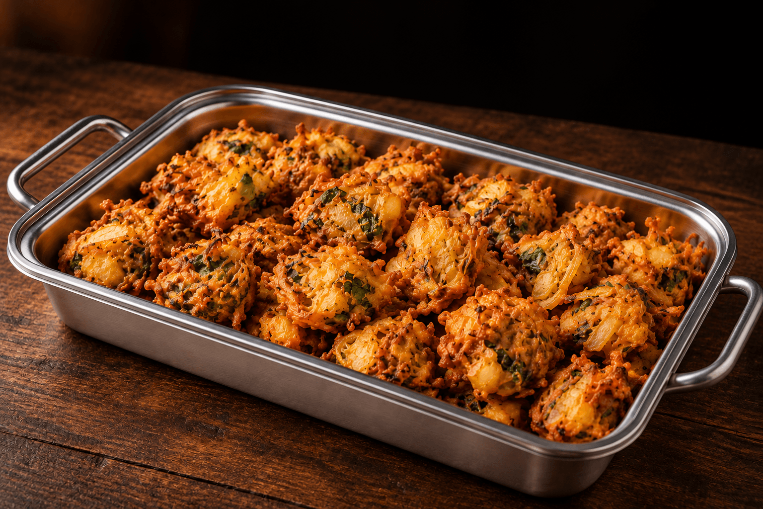 Veg Pakora Tray, party tray catering selection at India Oven in Grass Valley