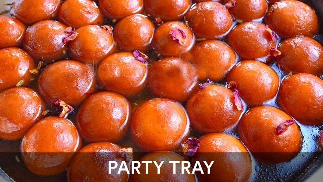 Gulab Jamun Tray, party tray catering selection at India Oven in Elk Grove