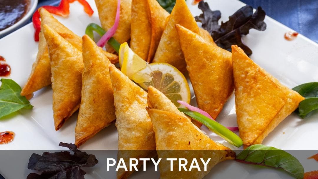 Veg Samosa Tray, party tray catering selection at India Oven in Elk Grove
