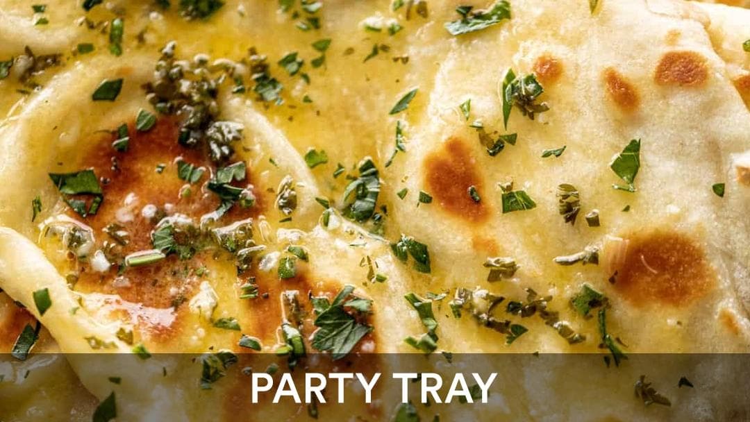 Garlic Naan Tray, party tray catering selection at India Oven in Elk Grove