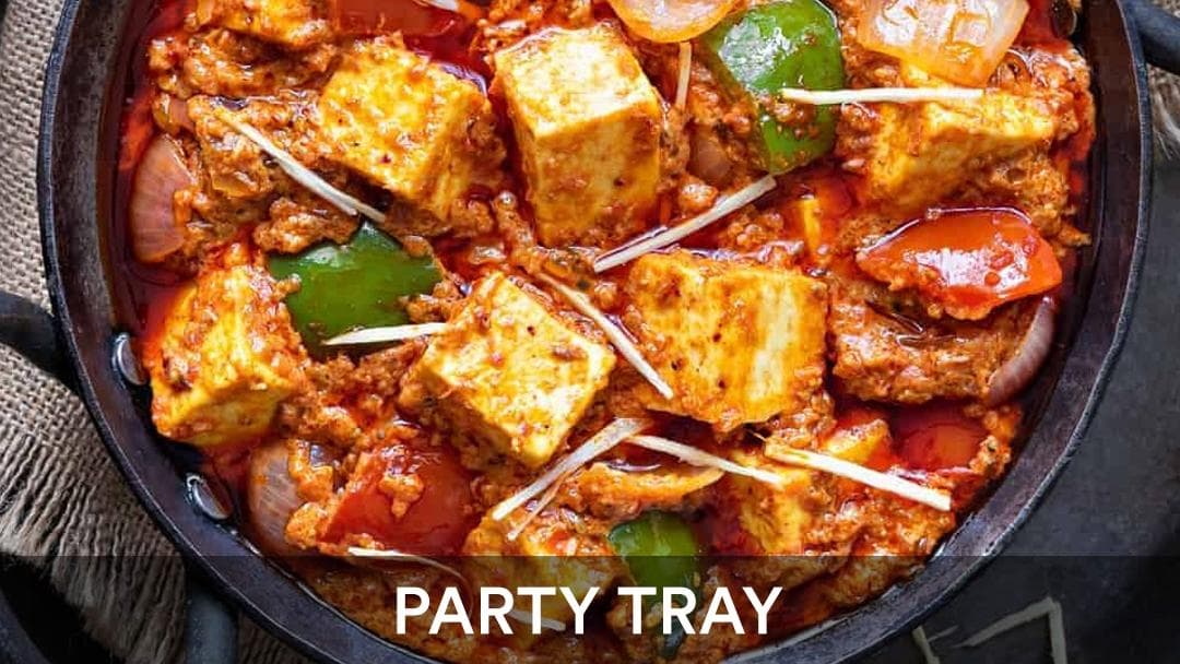 Panner Kadhai Tray, party tray catering selection at India Oven in Elk Grove