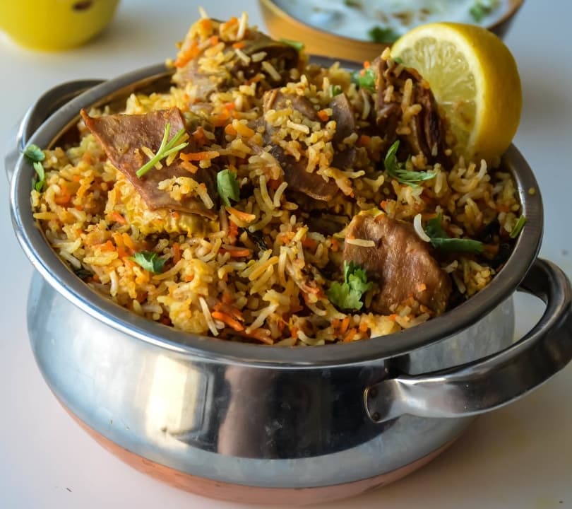 LAMB BIRYANI, served at India Oven Elk Grove