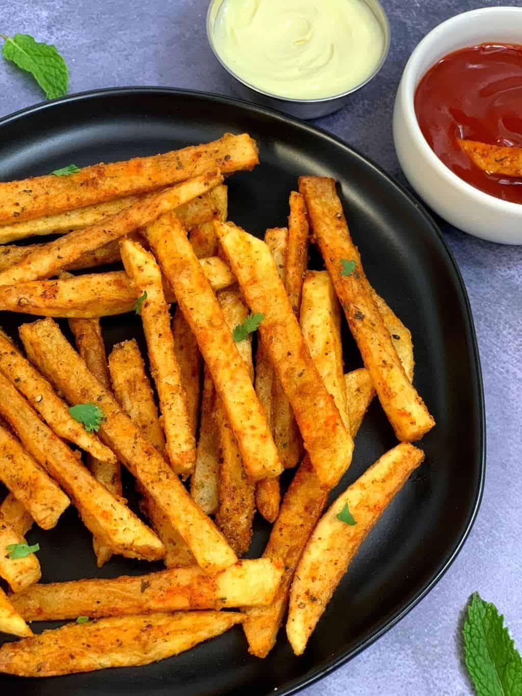 CRISS CUT FRIES WITH MAGGI SAUCE, served at India Oven Elk Grove