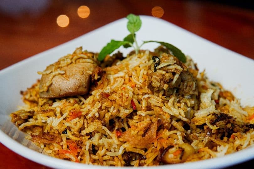 CHCIKEN BIRYANI, served at India Oven Elk Grove