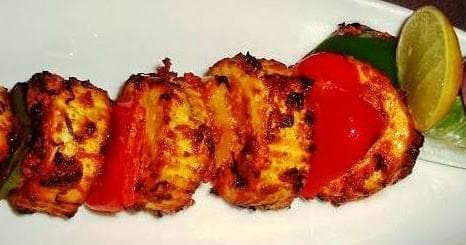 PANEER TIKKA LAL MIRCH, served at India Oven Elk Grove