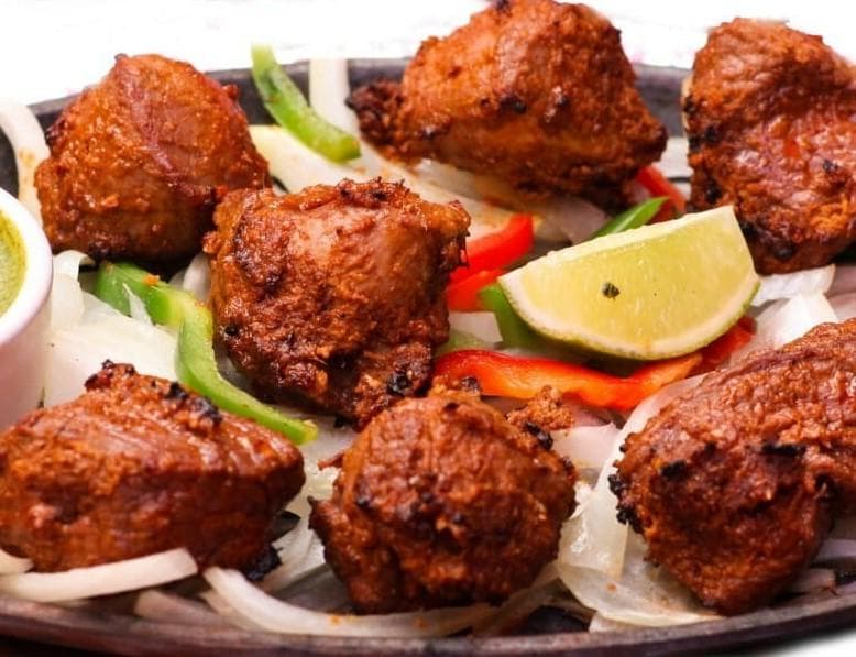 LAMB BOTI KABOB, served at India Oven Elk Grove