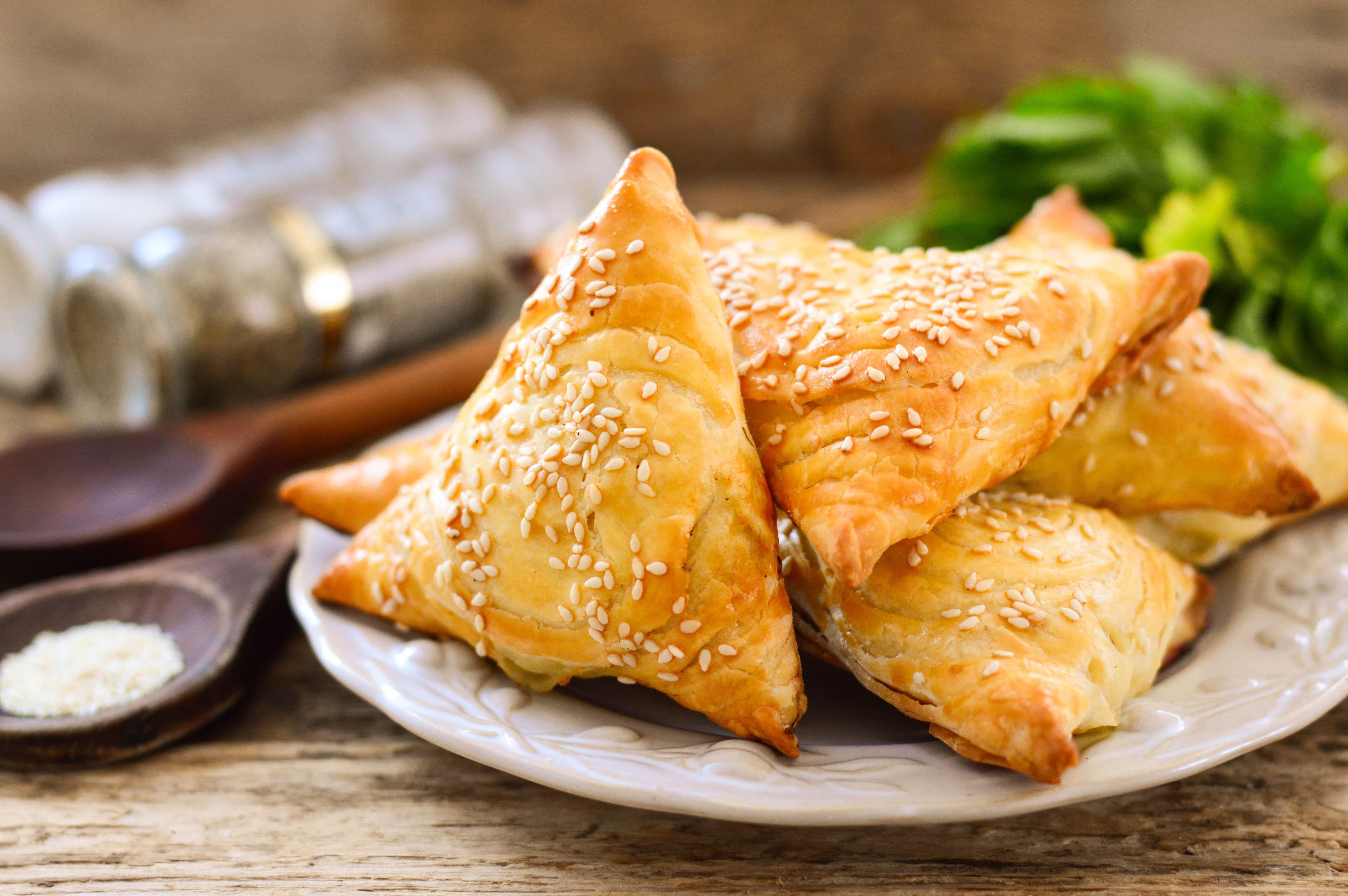 LAMB SAMOSA, served at India Oven Elk Grove