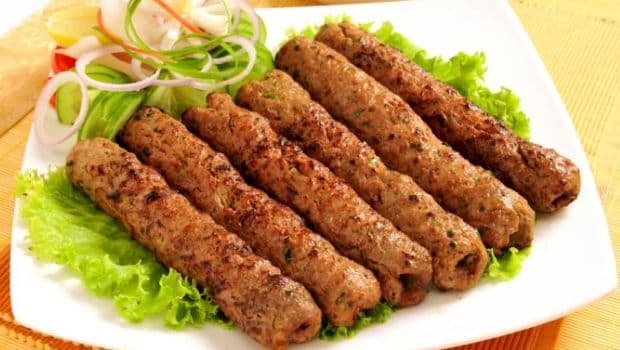 BASIL SEEKH KABOB, served at India Oven Elk Grove