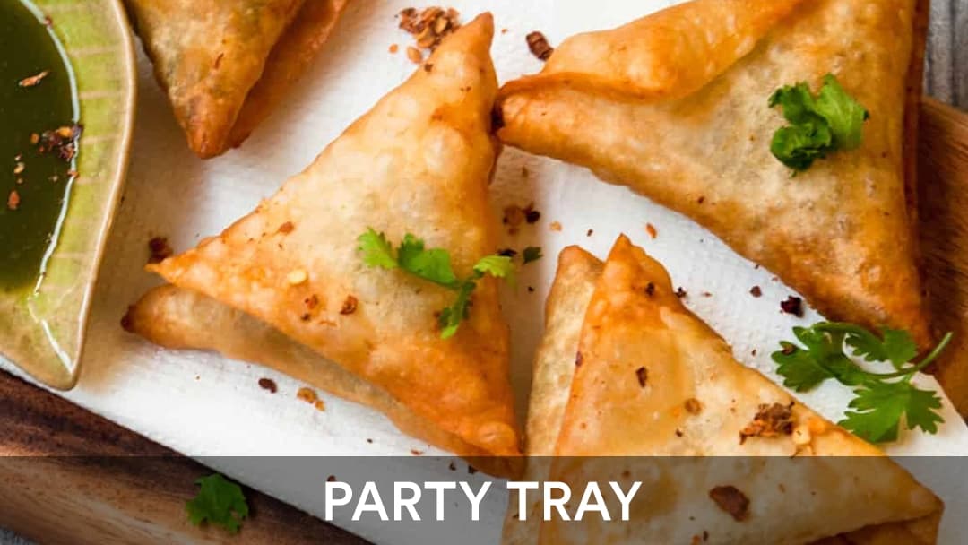 Lamb Samosas Tray, party tray catering selection at India Oven in Sacramento