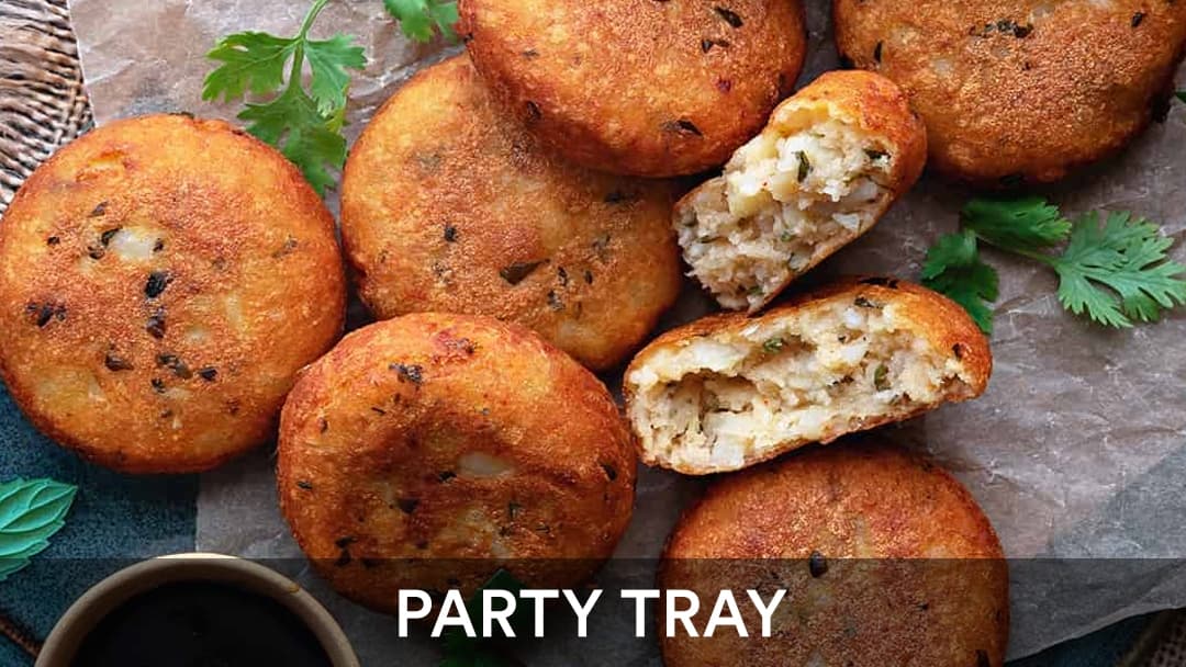 Aloo Tikki Tray, party tray catering selection at India Oven in Sacramento
