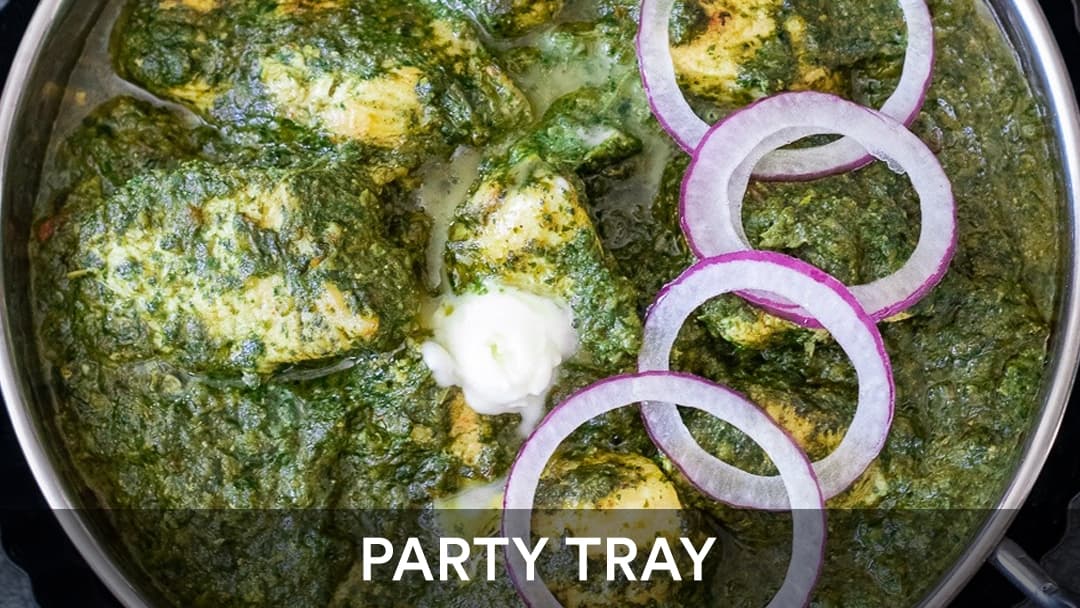 Chicken Saag Tray, party tray catering selection at India Oven in El Dorado Hills