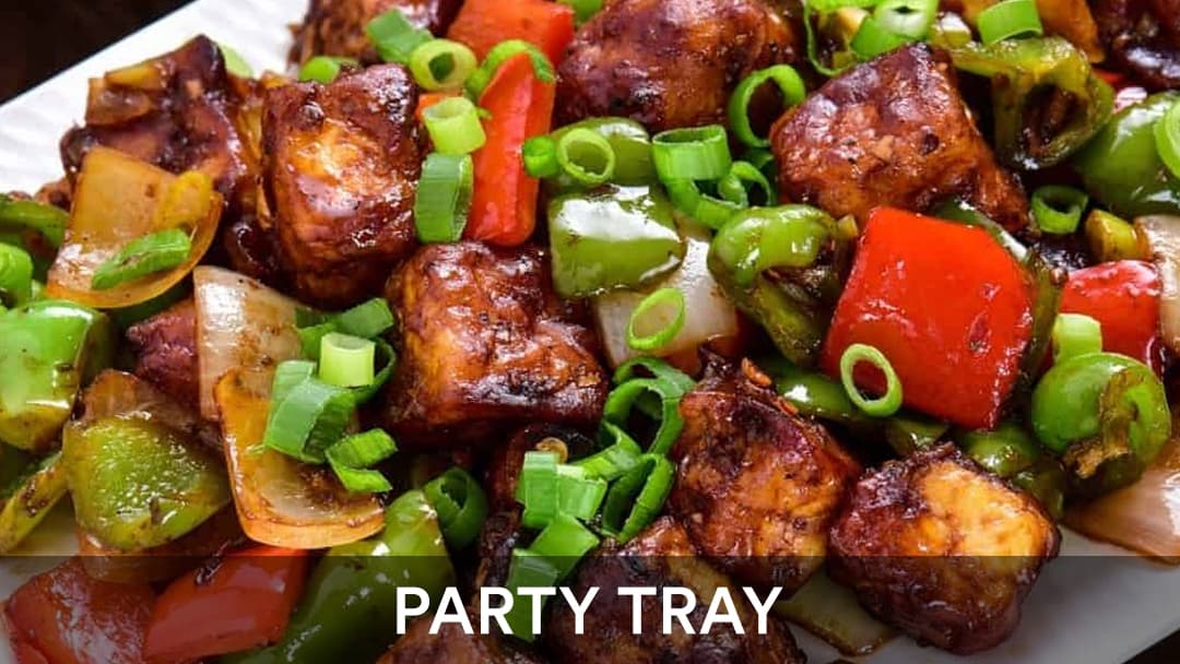 Panner Chilli Tray, party tray catering selection at India Oven in El Dorado Hills