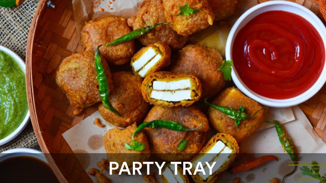 Paneer Pakora Tray, party tray catering selection at India Oven in Grass Valley
