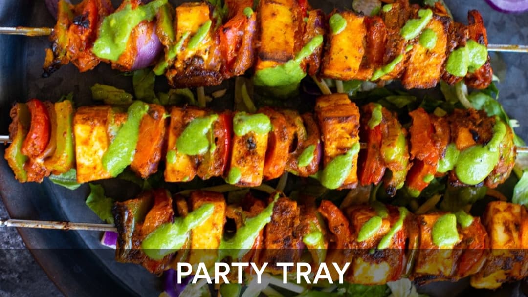 Panner Tika BBQ Tray, party tray catering selection at India Oven in Grass Valley