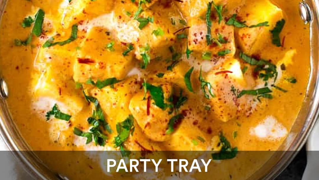 Shahi Panner Tray, party tray catering selection at India Oven in Grass Valley