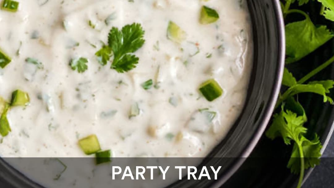 Raita Tray, party tray catering selection at India Oven in Roseville