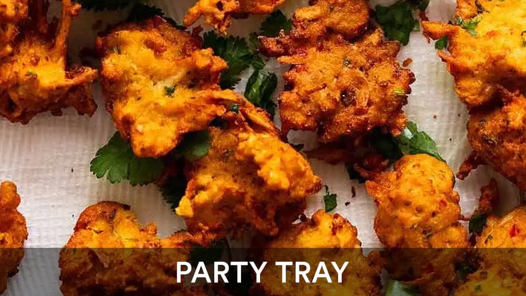 Mix Veg Pakora Tray, party tray catering selection at India Oven in Roseville